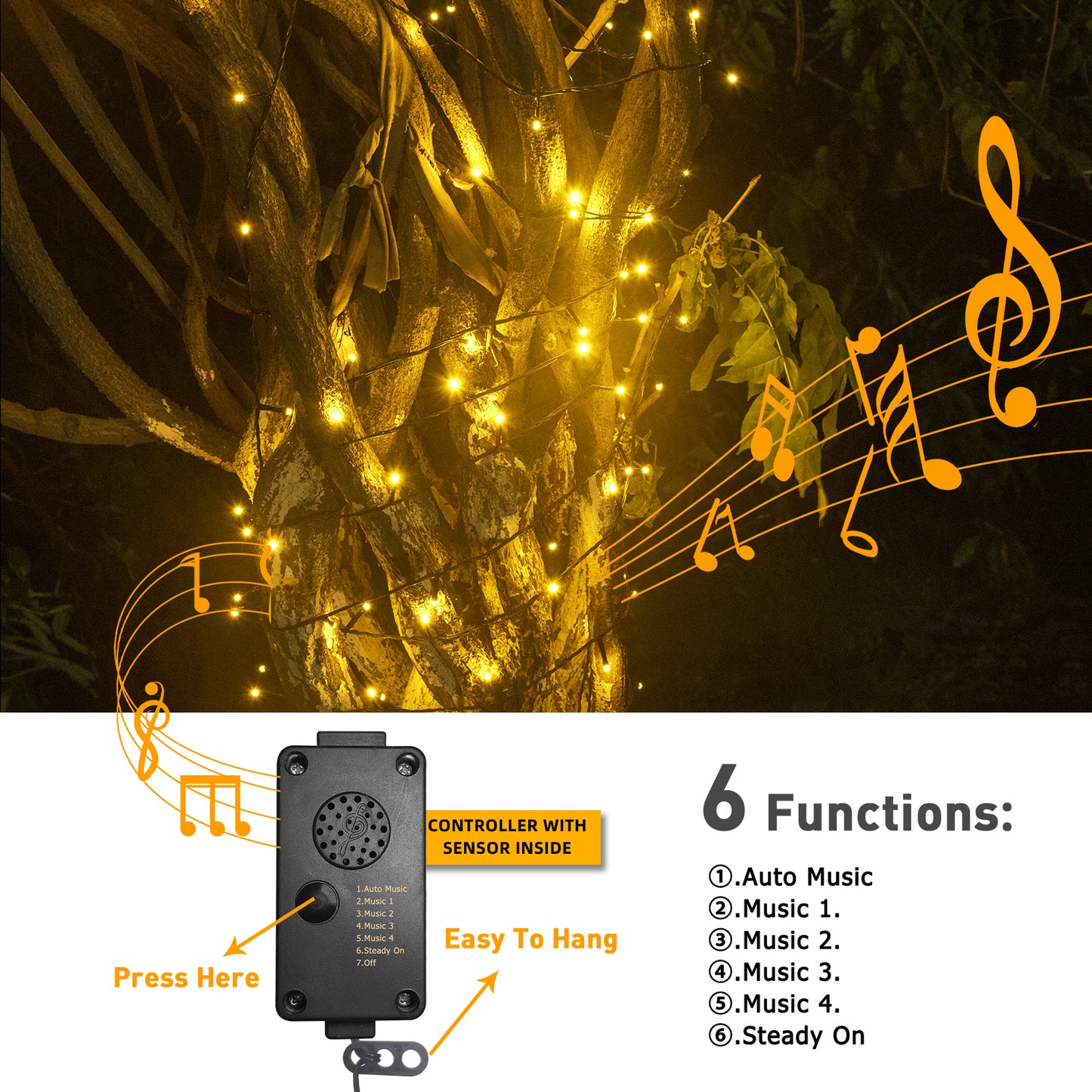 EAMBRITE Christmas Lights Outdoor 82 Ft 200 LT Christmas Lights with Cheerful Music