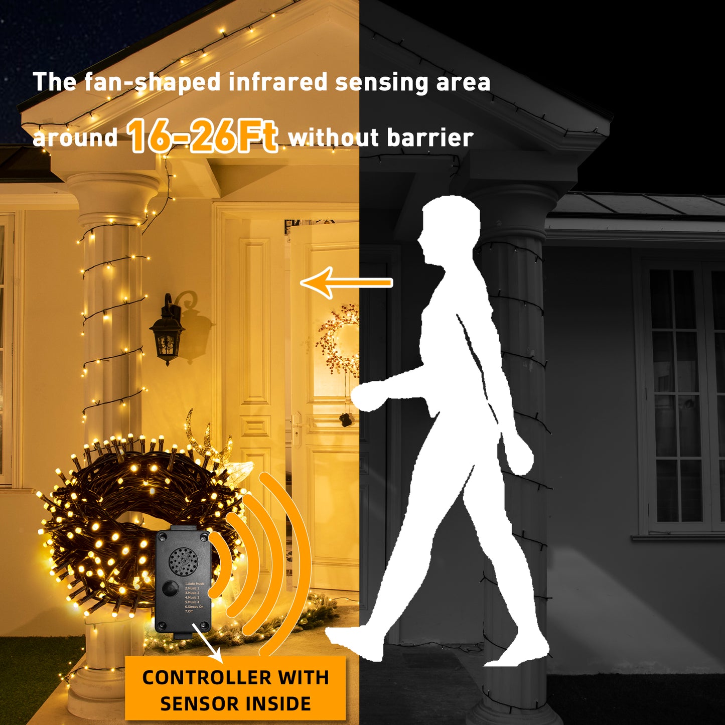 EAMBRITE Christmas Lights Outdoor 82 Ft 200 LT Christmas Lights with Cheerful Music