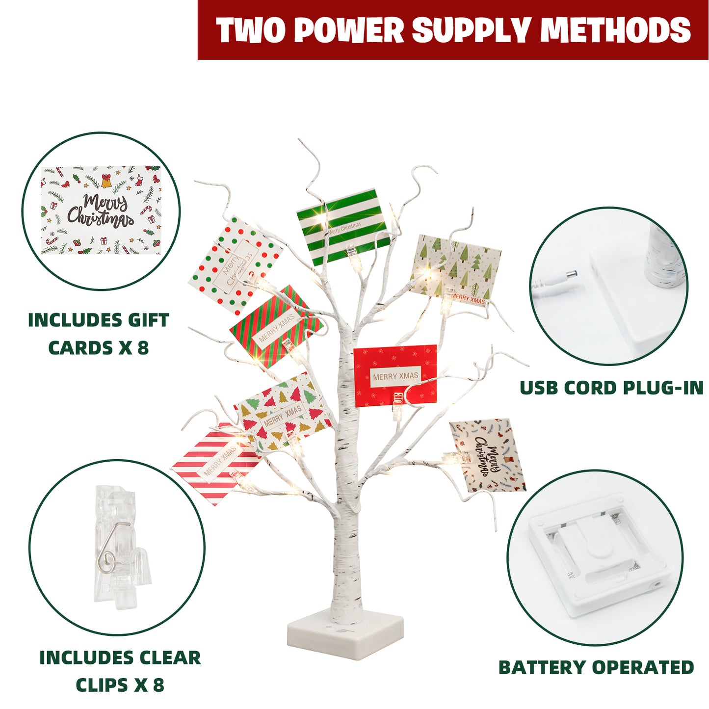 EAMBRITE Christmas Tree with Gift Cards, Money Tree Gift Holder
