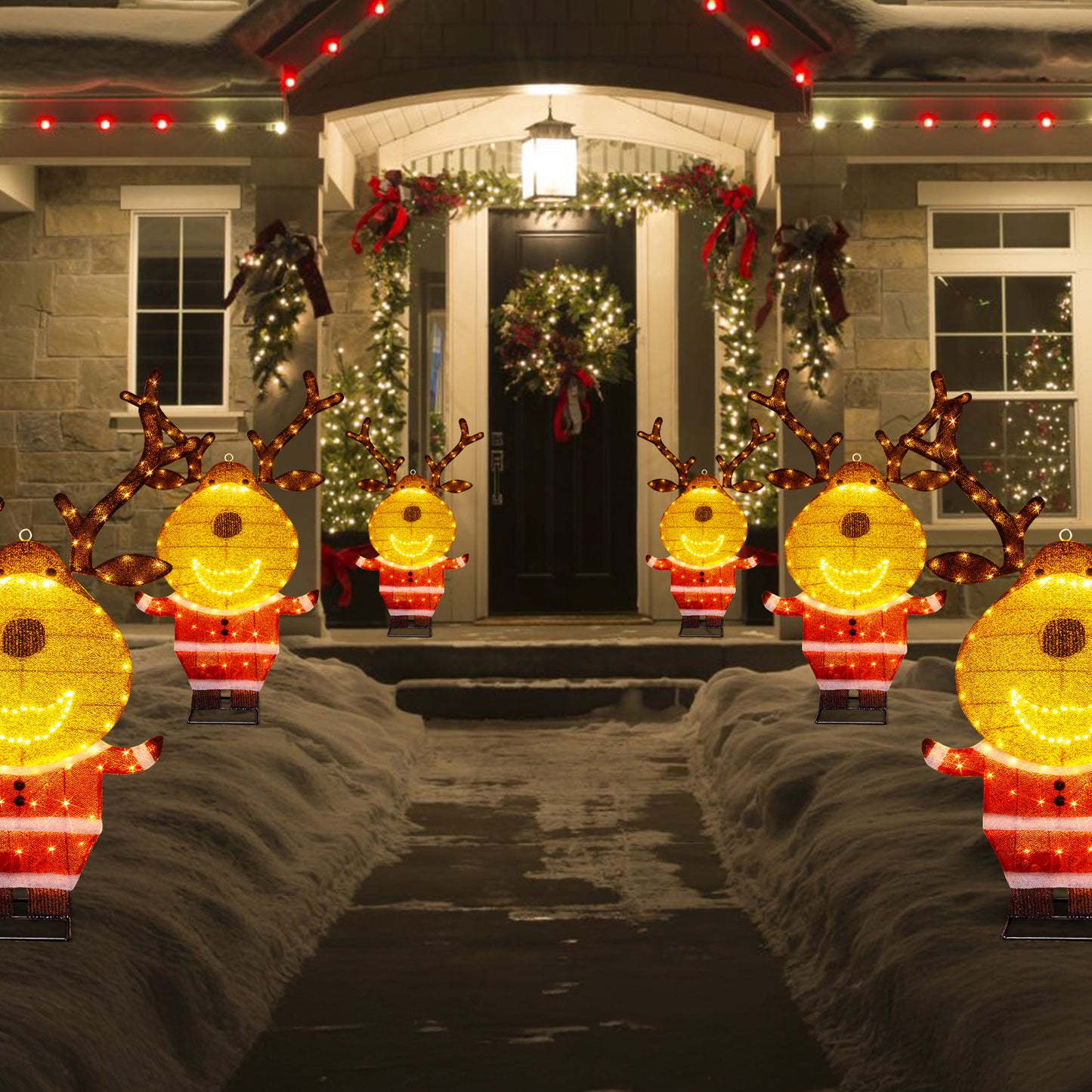 EAMBRITE Lighted Reindeer Outdoor Decorations