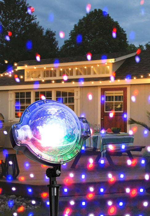 EAMBRITE Christmas Projector Lights LED White Blue Rotating Snowflake Projector Light