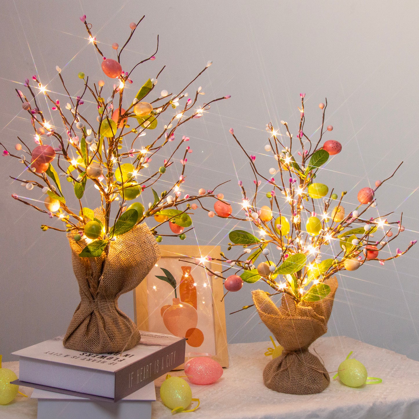 EAMBRITE Easter Decorations Easter Egg Tree with Lights