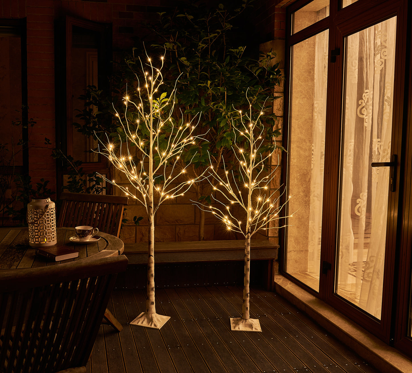 EAMBRITE 5FT 6FT White Birch Tree Set Christmas Tree Decorations