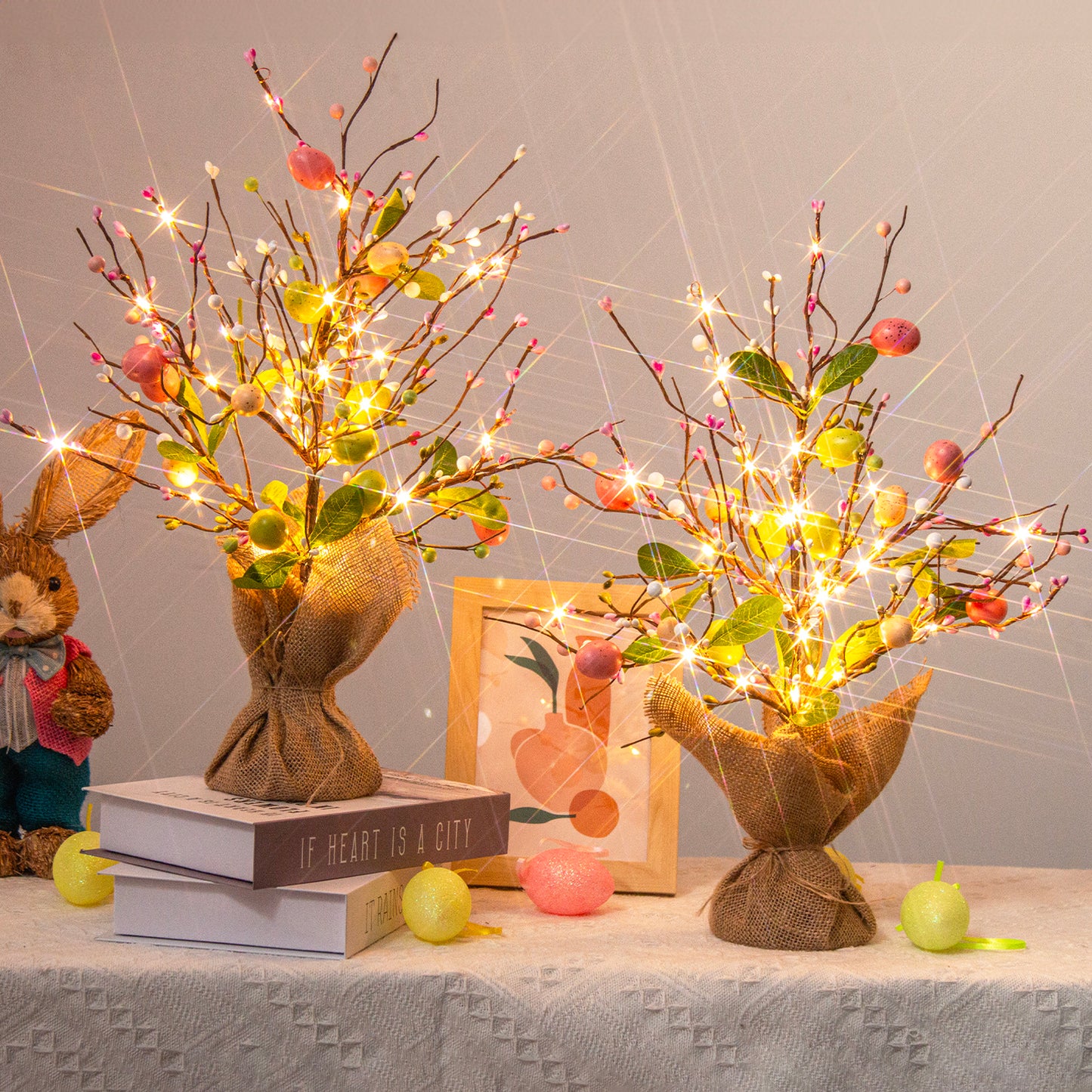 EAMBRITE Easter Decorations Easter Egg Tree with Lights