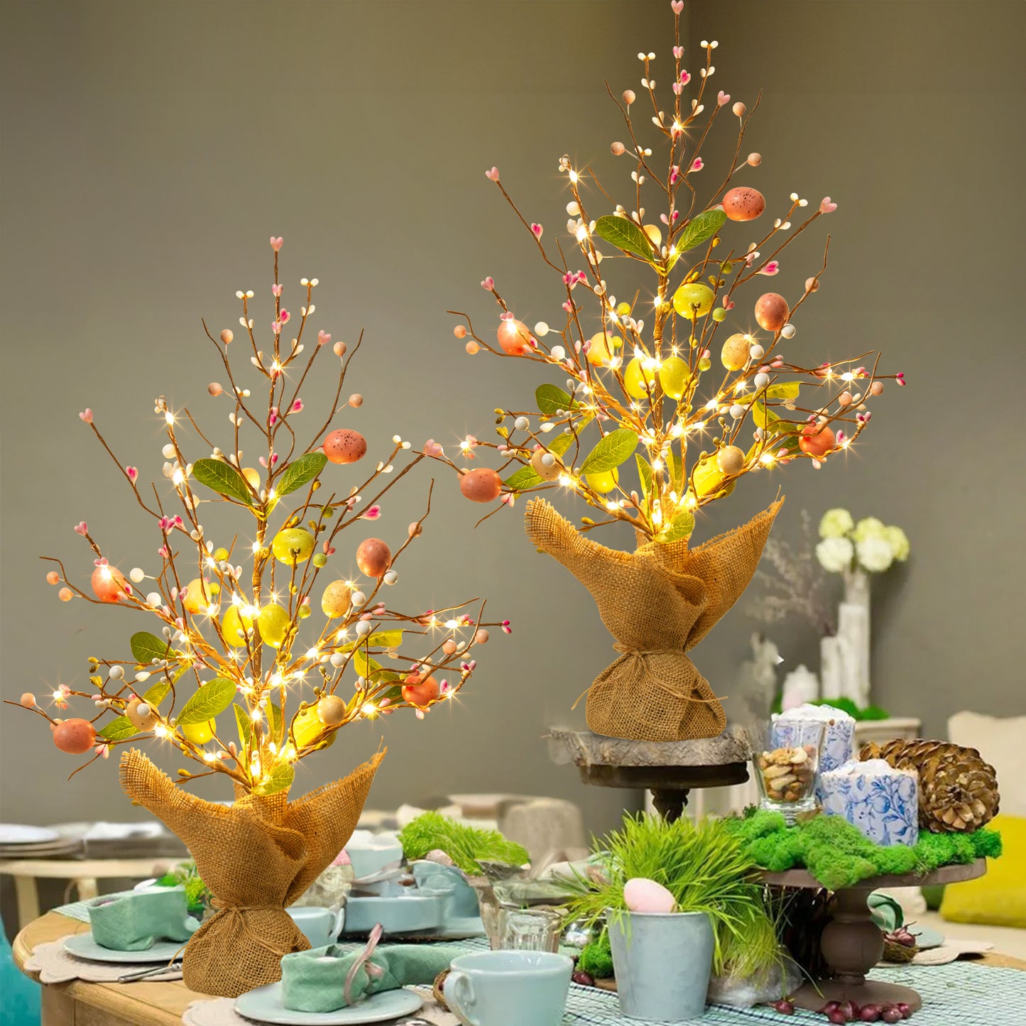EAMBRITE Easter Decorations Easter Egg Tree with Lights