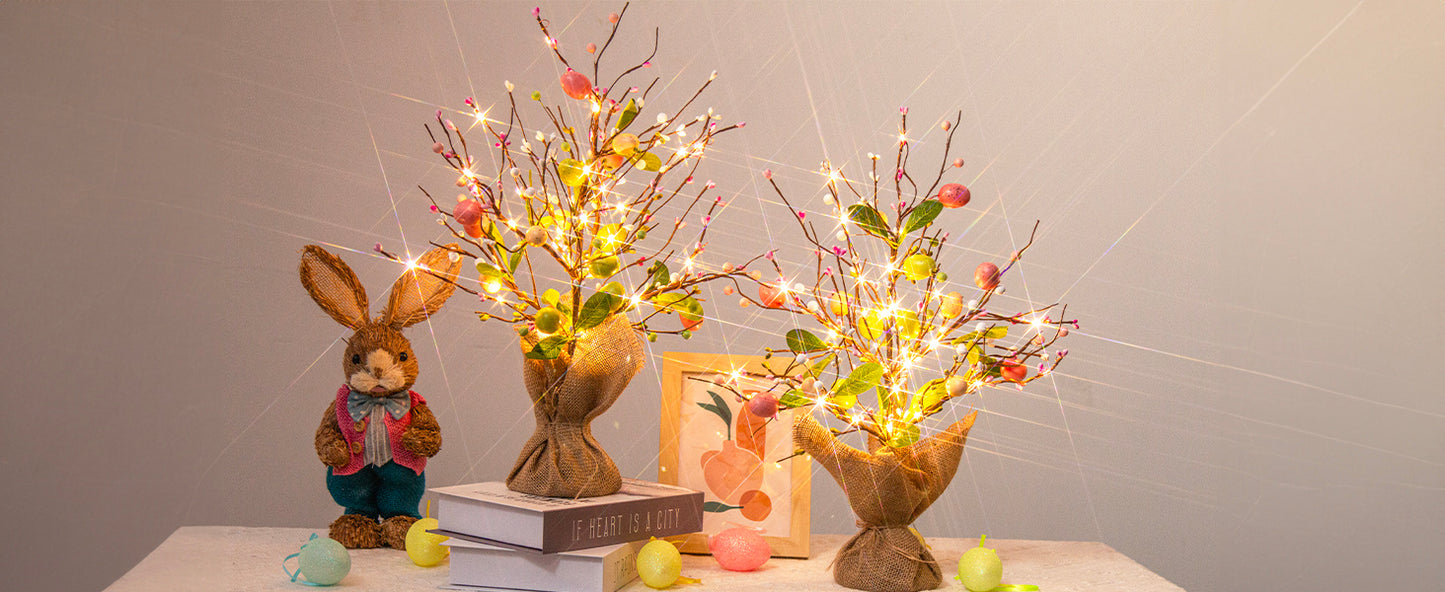 EAMBRITE Easter Decorations Easter Egg Tree with Lights
