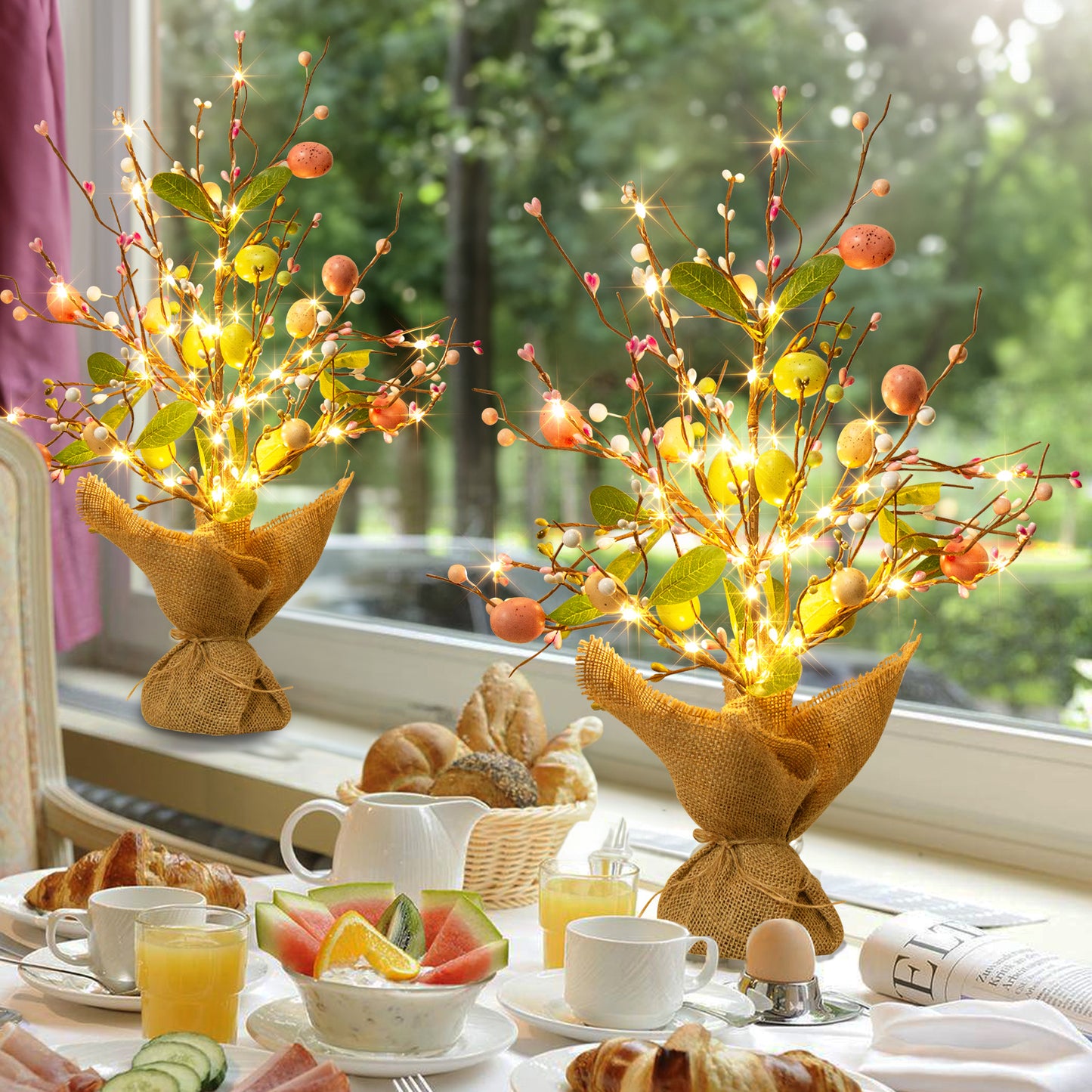 EAMBRITE Easter Decorations Easter Egg Tree with Lights