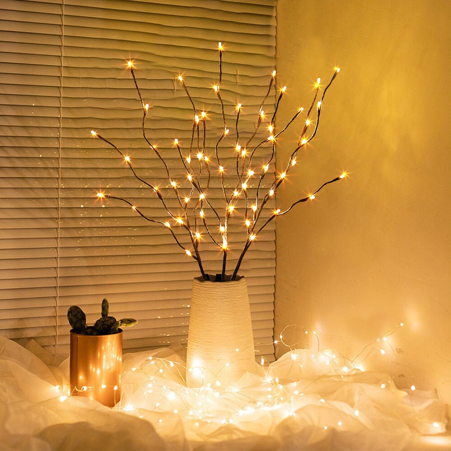 EAMBRITE 3PK Brown Lighted Twig Branches Pathway Light
