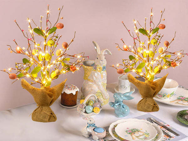EAMBRITE Easter Decorations Easter Egg Tree with Lights