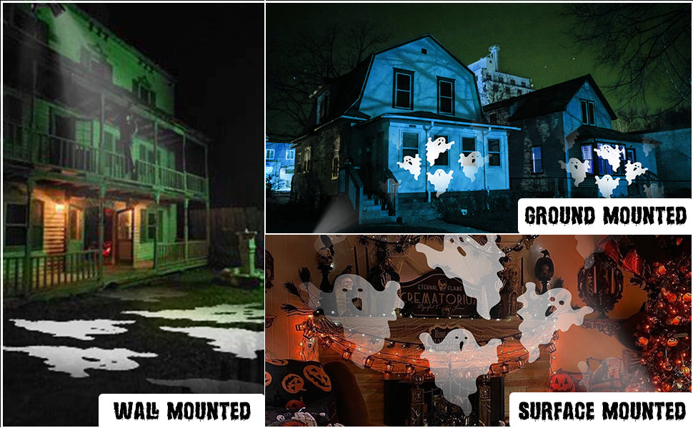 EAMBRITE Halloween Projector Lights, Rotating Ghost Projector Halloween Outdoor
