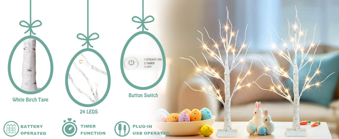 EAMBRITE Home Decorations Light Up White Birch Tree Indoor Christmas Decor