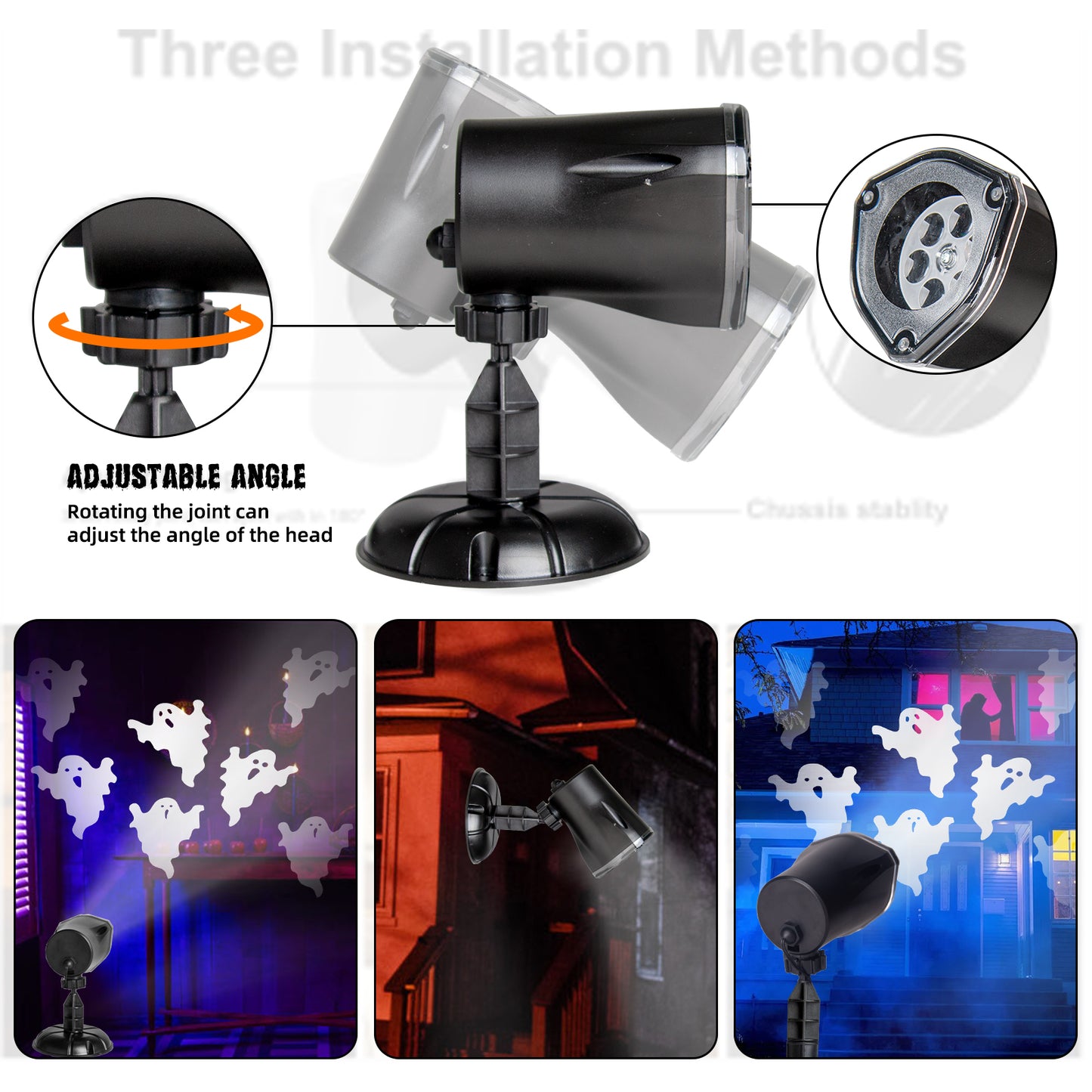 EAMBRITE Halloween Projector Lights, Rotating Ghost Projector Halloween Outdoor