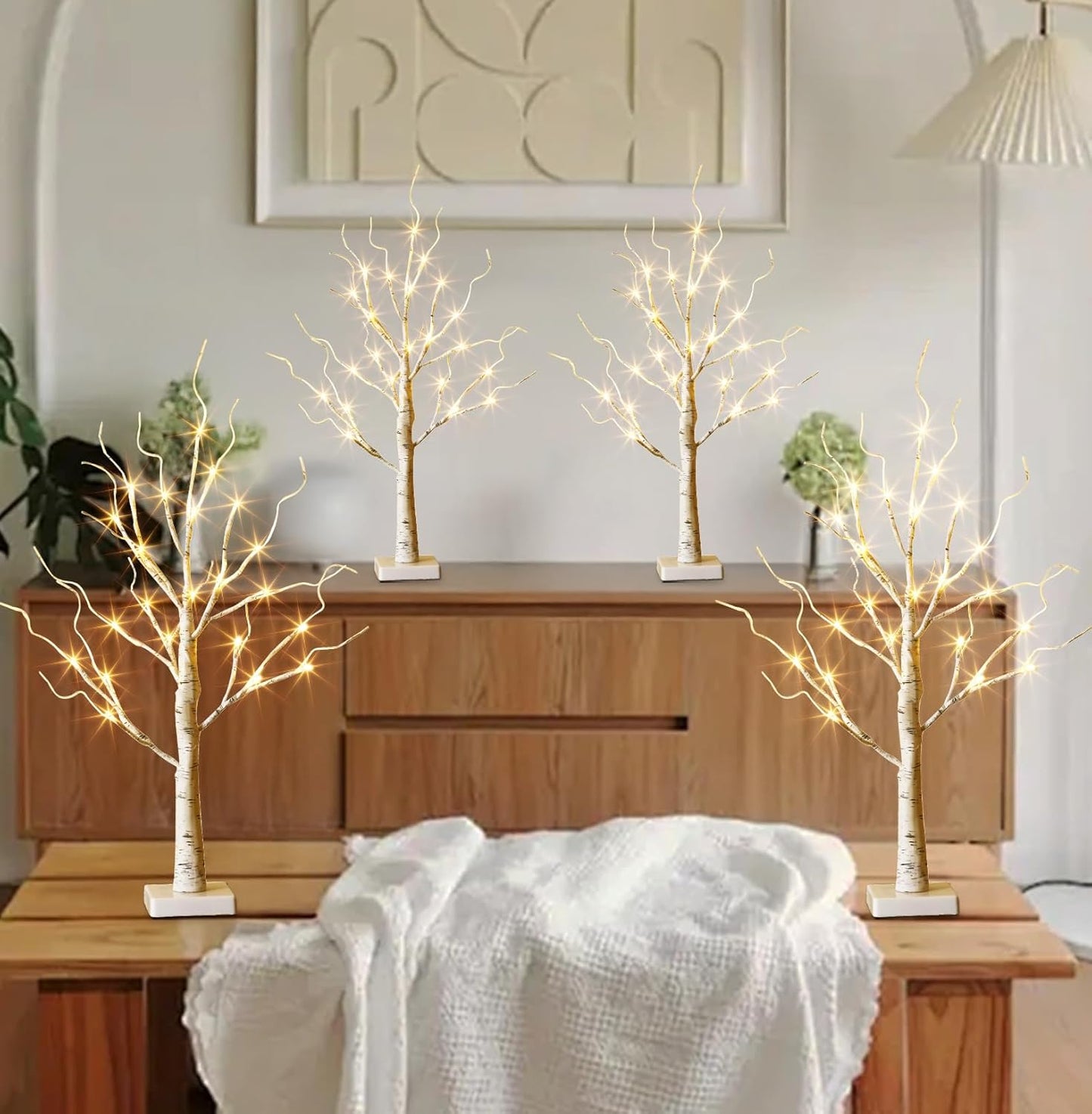 EAMBRITE Home Decorations Light Up White Birch Tree Indoor Christmas Decor
