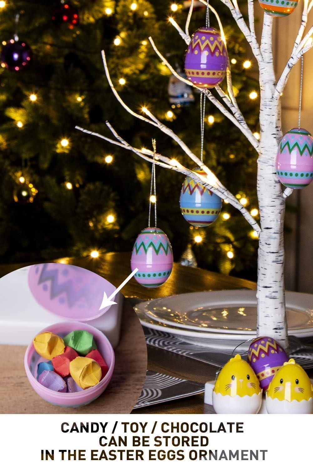 EAMBRITE Easter Tree with 10pcs Eggs Ornaments