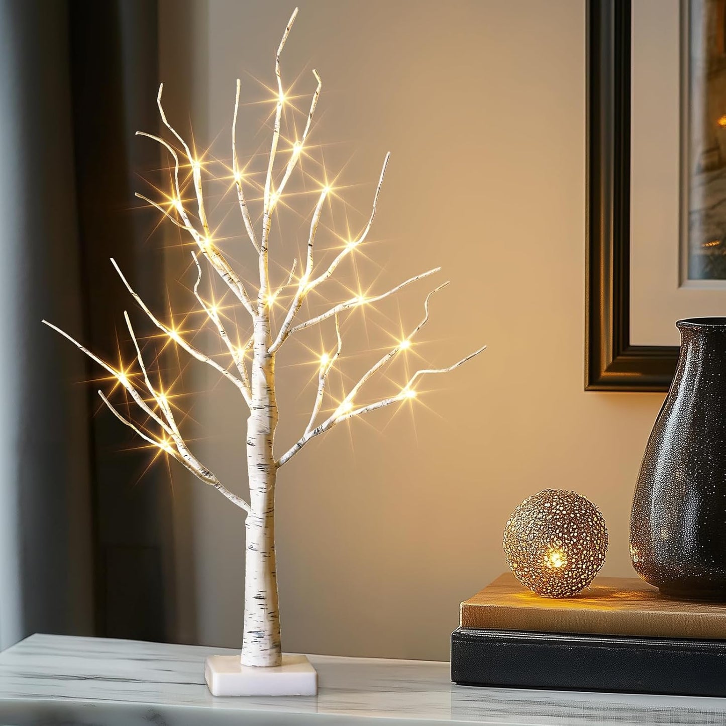 EAMBRITE Lighted Birch Tree Spring Decorations for Home White Birch Tree with Lights,