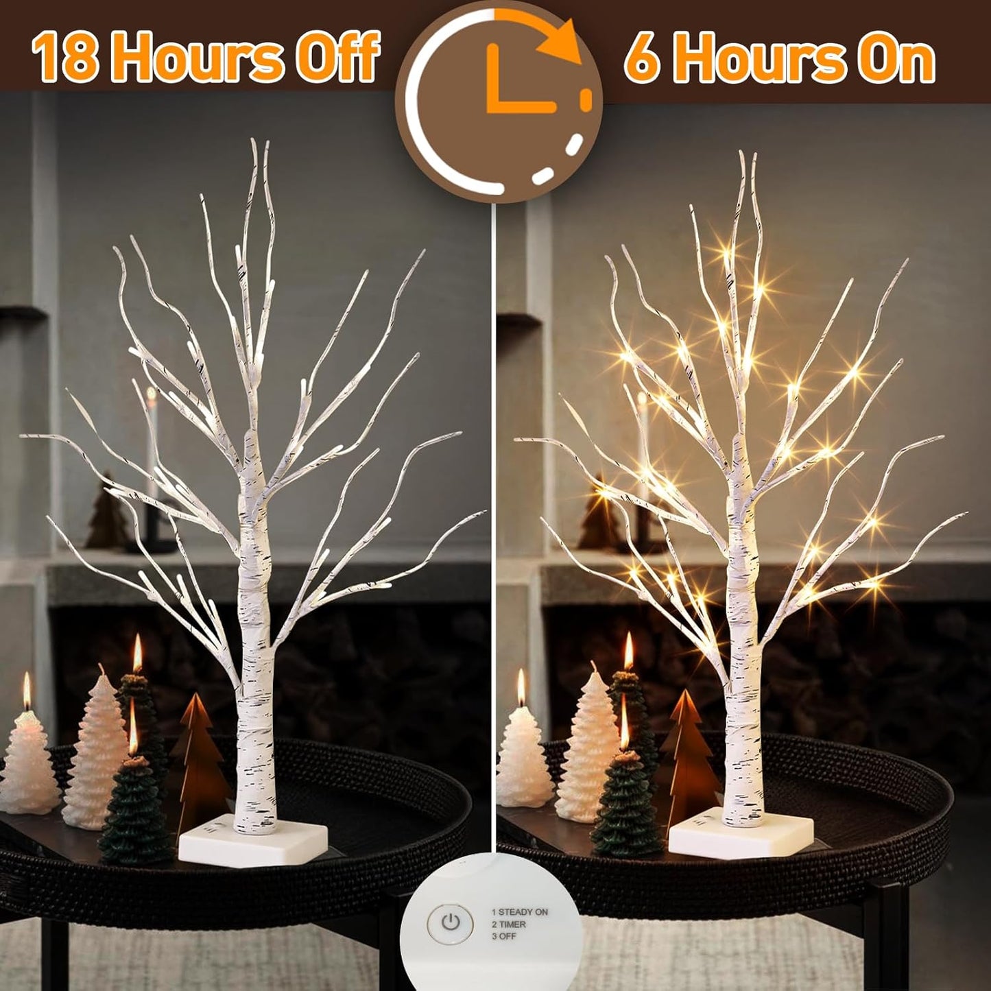 EAMBRITE Lighted Birch Tree Spring Decorations for Home White Birch Tree with Lights,