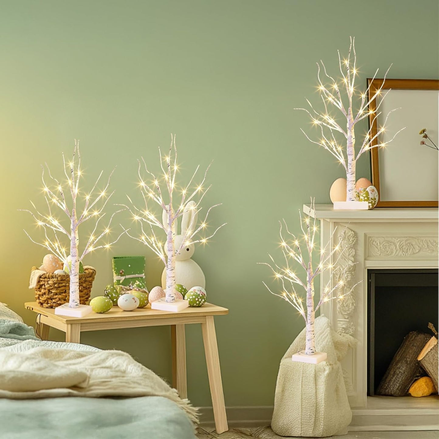 EAMBRITE Home Decorations Light Up White Birch Tree Indoor Christmas Decor