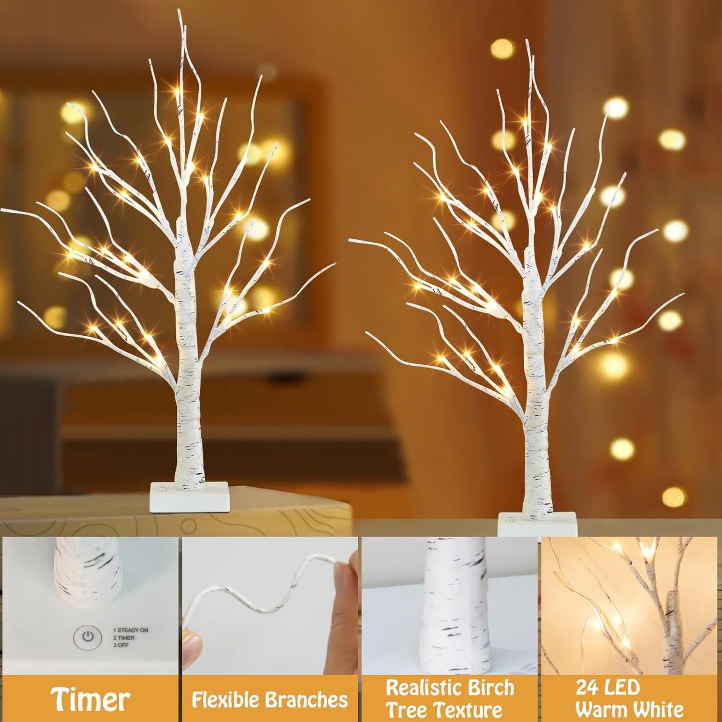 EAMBRITE Lighted Birch Tree Spring Decorations for Home