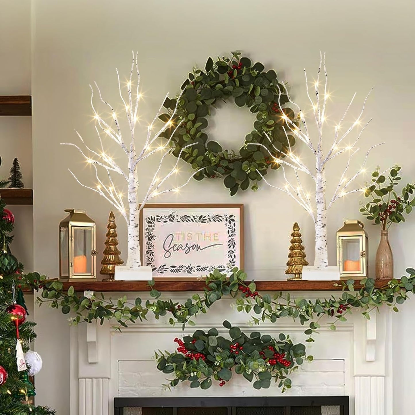 EAMBRITE Lighted Birch Tree Spring Decorations for Home