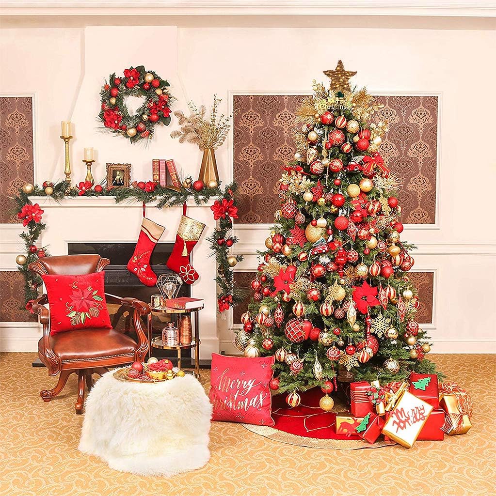 EAMBRITE 13.37” 40 LED Christmas Rattan Tree Topper