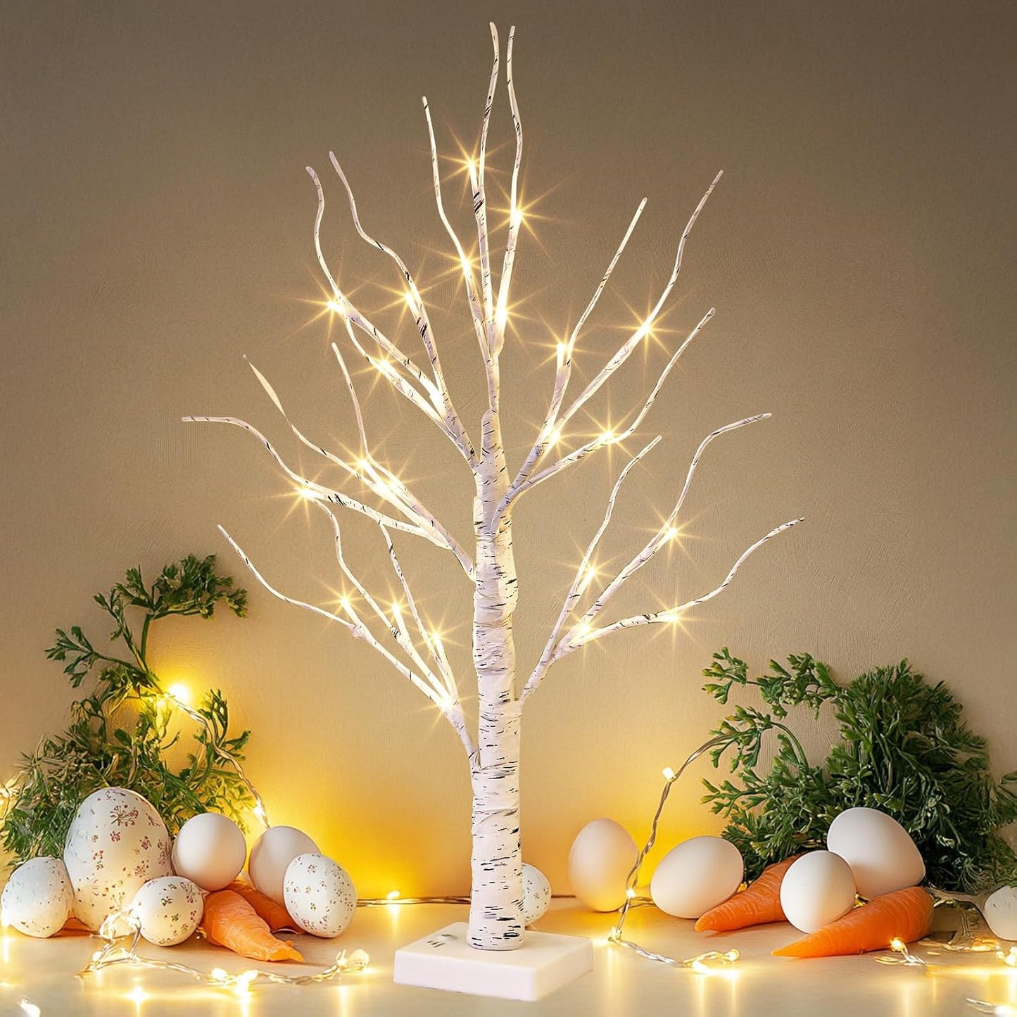 EAMBRITE Lighted Birch Tree Spring Decorations for Home White Birch Tree with Lights,