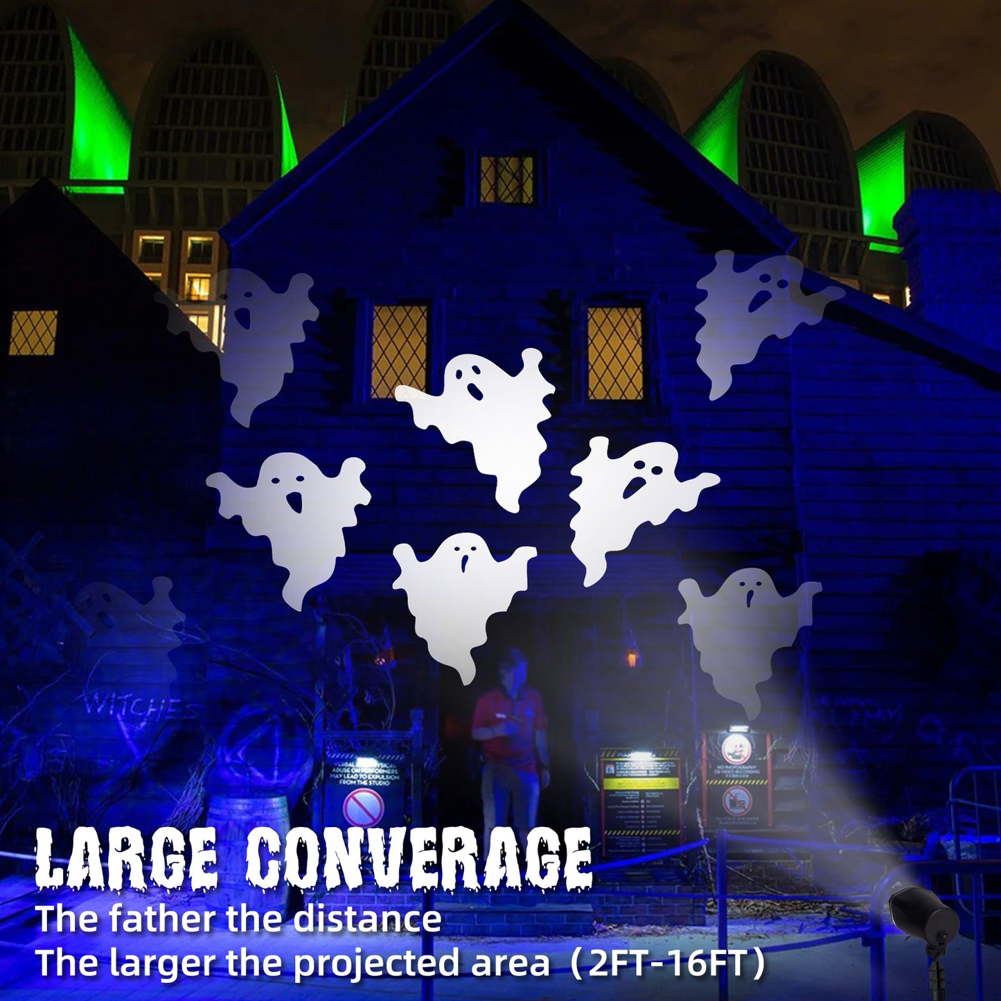 EAMBRITE Halloween Projector Lights, Rotating Ghost Projector Halloween Outdoor