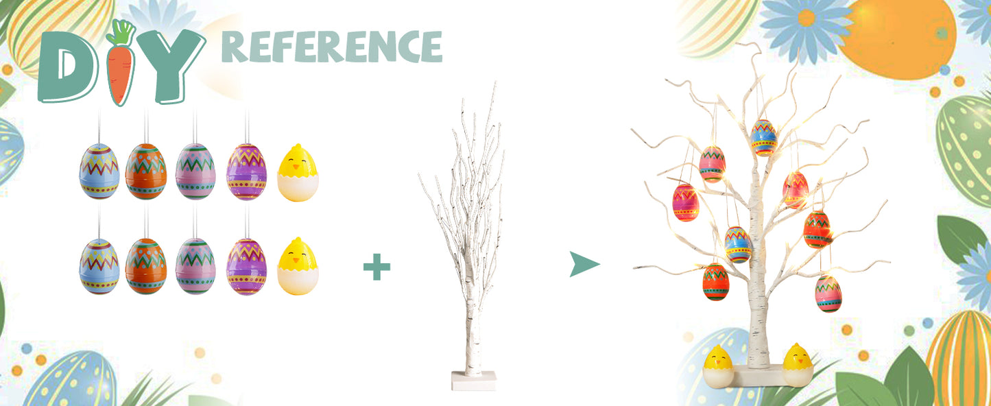 EAMBRITE Easter Tree with 10pcs Eggs Ornaments