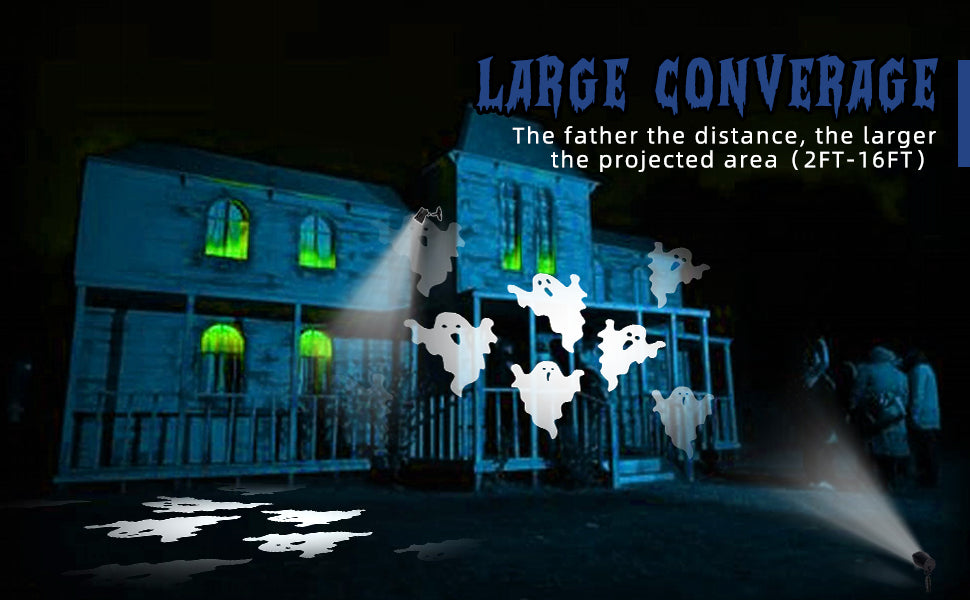 EAMBRITE Halloween Projector Lights, Rotating Ghost Projector Halloween Outdoor