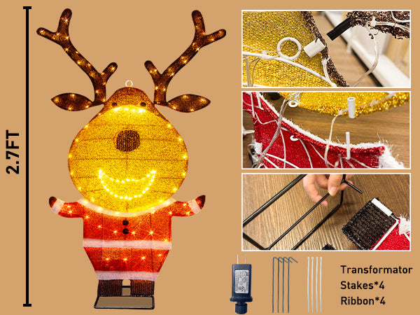 EAMBRITE Lighted Reindeer Outdoor Decorations