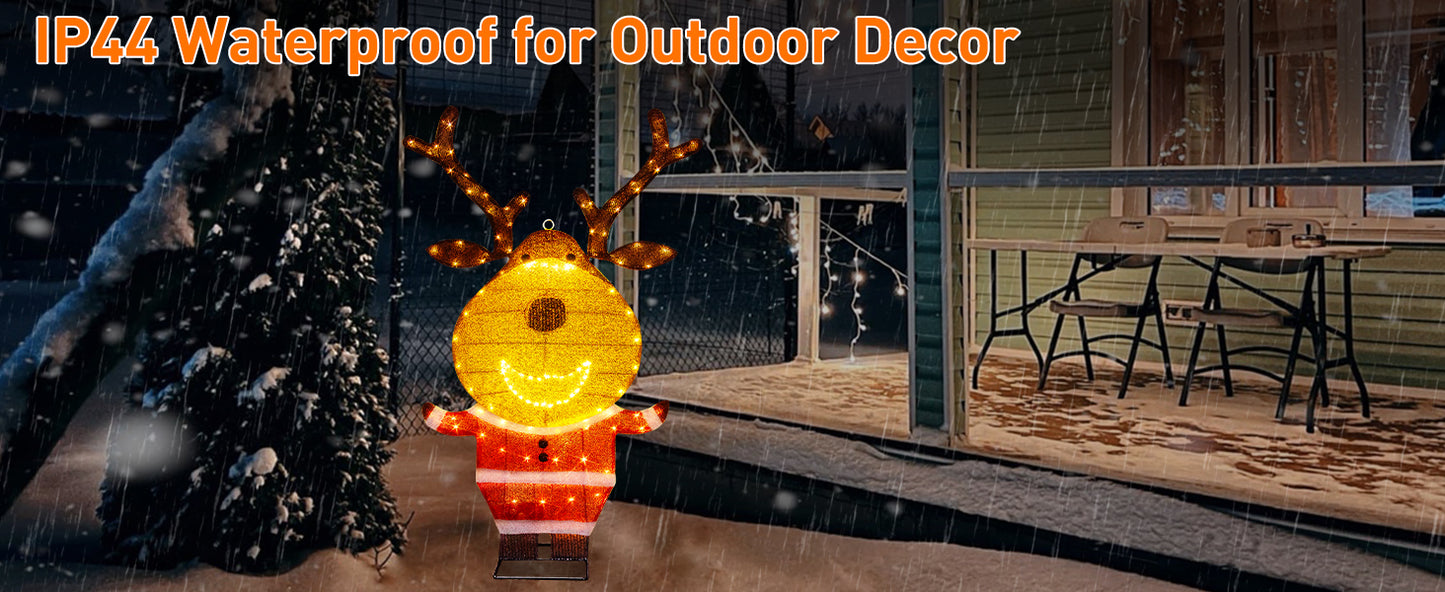 EAMBRITE Lighted Reindeer Outdoor Decorations