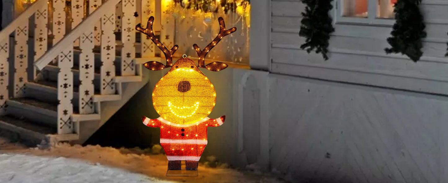 EAMBRITE Lighted Reindeer Outdoor Decorations