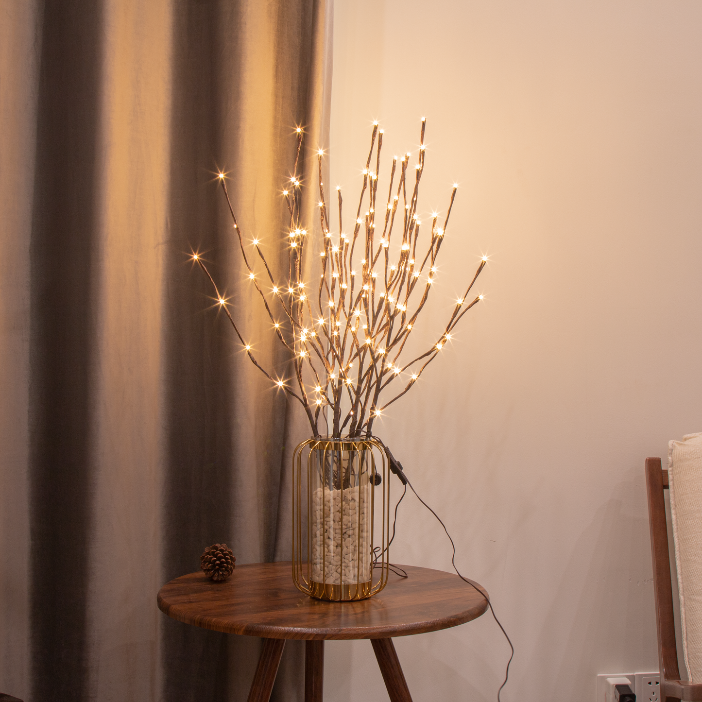 EAMBRITE 6PK Lighted Branches Brown Twig Stake
