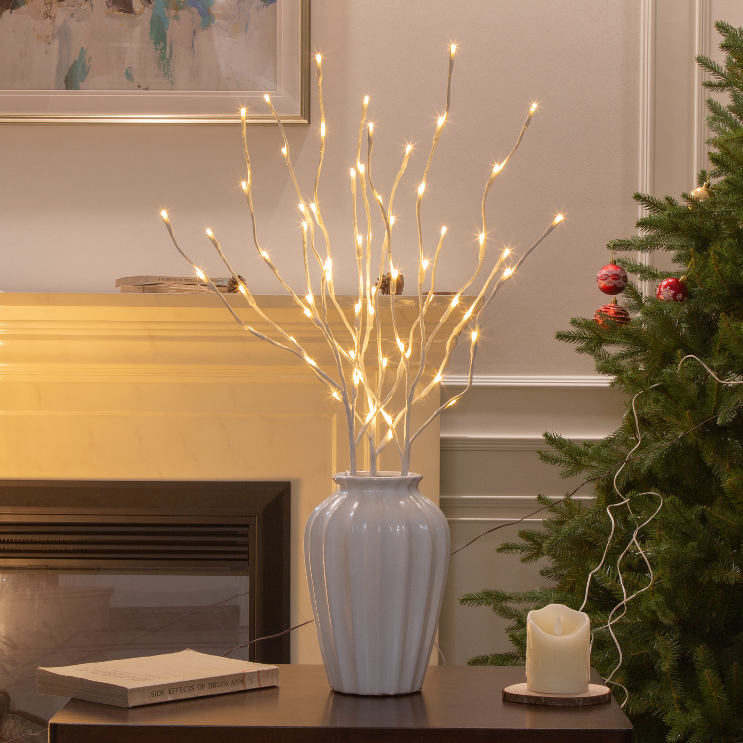 EAMBRITE Lighted White Branches 30IN 60 LED