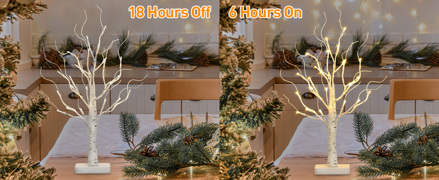 EAMBRITE Birch Tree with LED Lights for Christmas Decorations Indoor Lighted Tabletop Tree