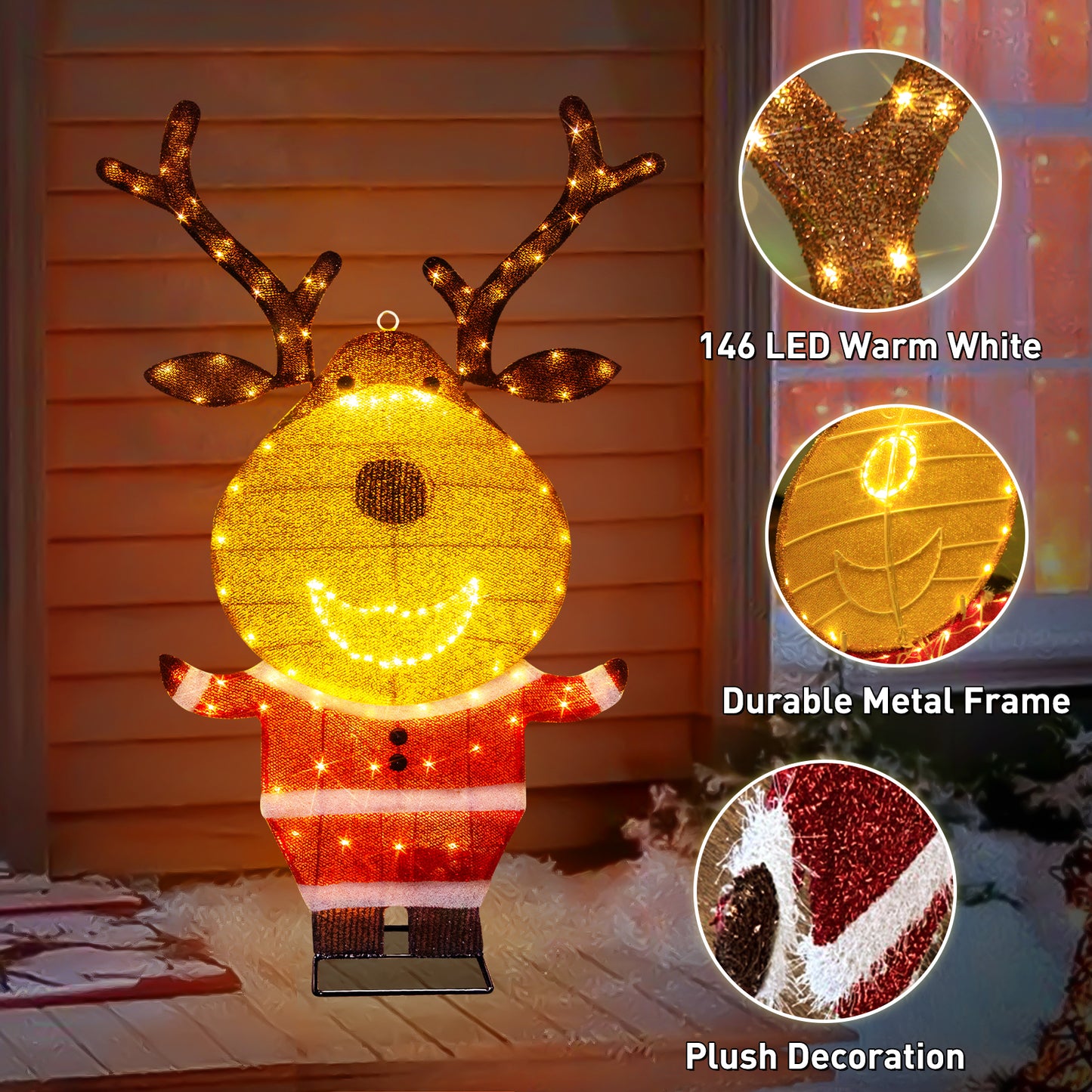 EAMBRITE Lighted Reindeer Outdoor Decorations