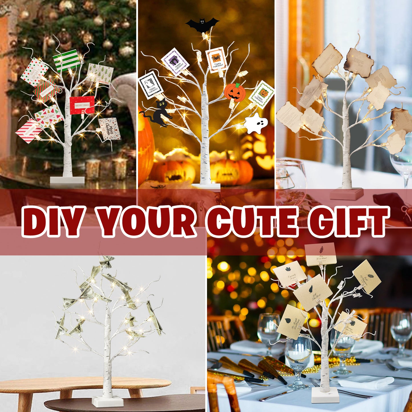 EAMBRITE Christmas Tree with Gift Cards, Money Tree Gift Holder