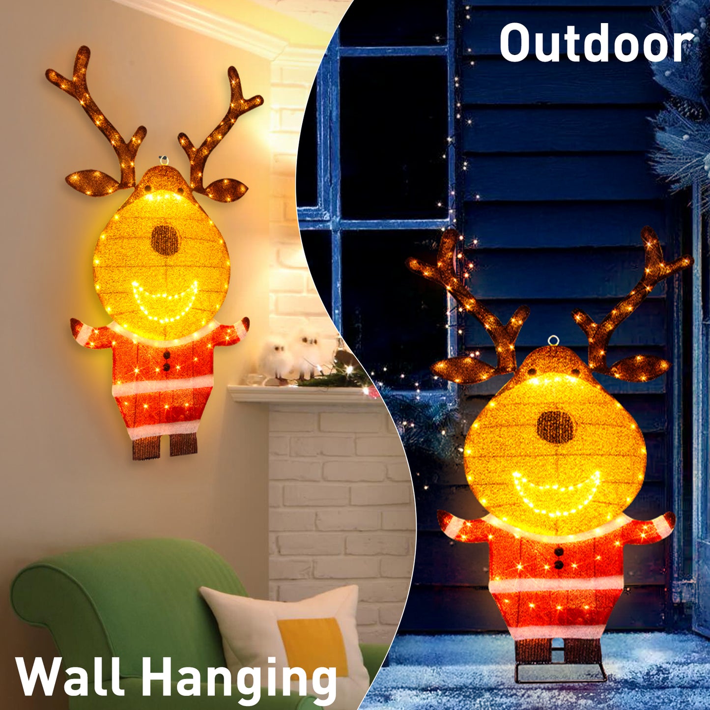 EAMBRITE Lighted Reindeer Outdoor Decorations