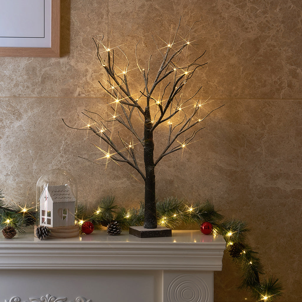 Árbol Bonsái de Nieve EAMBRITE de 24 Pulgadas con Funcionamiento por Batería