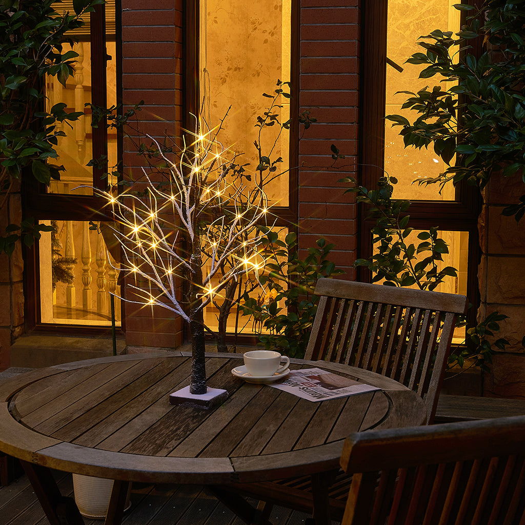 Árbol Bonsái de Nieve EAMBRITE de 24 Pulgadas con Funcionamiento por Batería