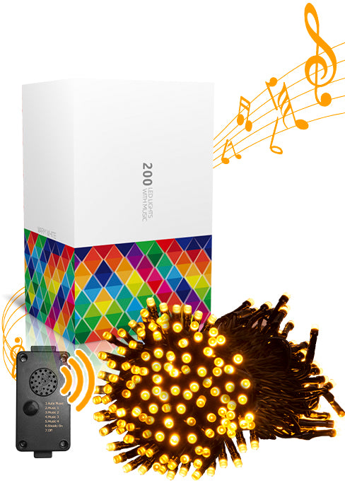 EAMBRITE Christmas Lights Outdoor 82 Ft 200 LT Christmas Lights with Cheerful Music