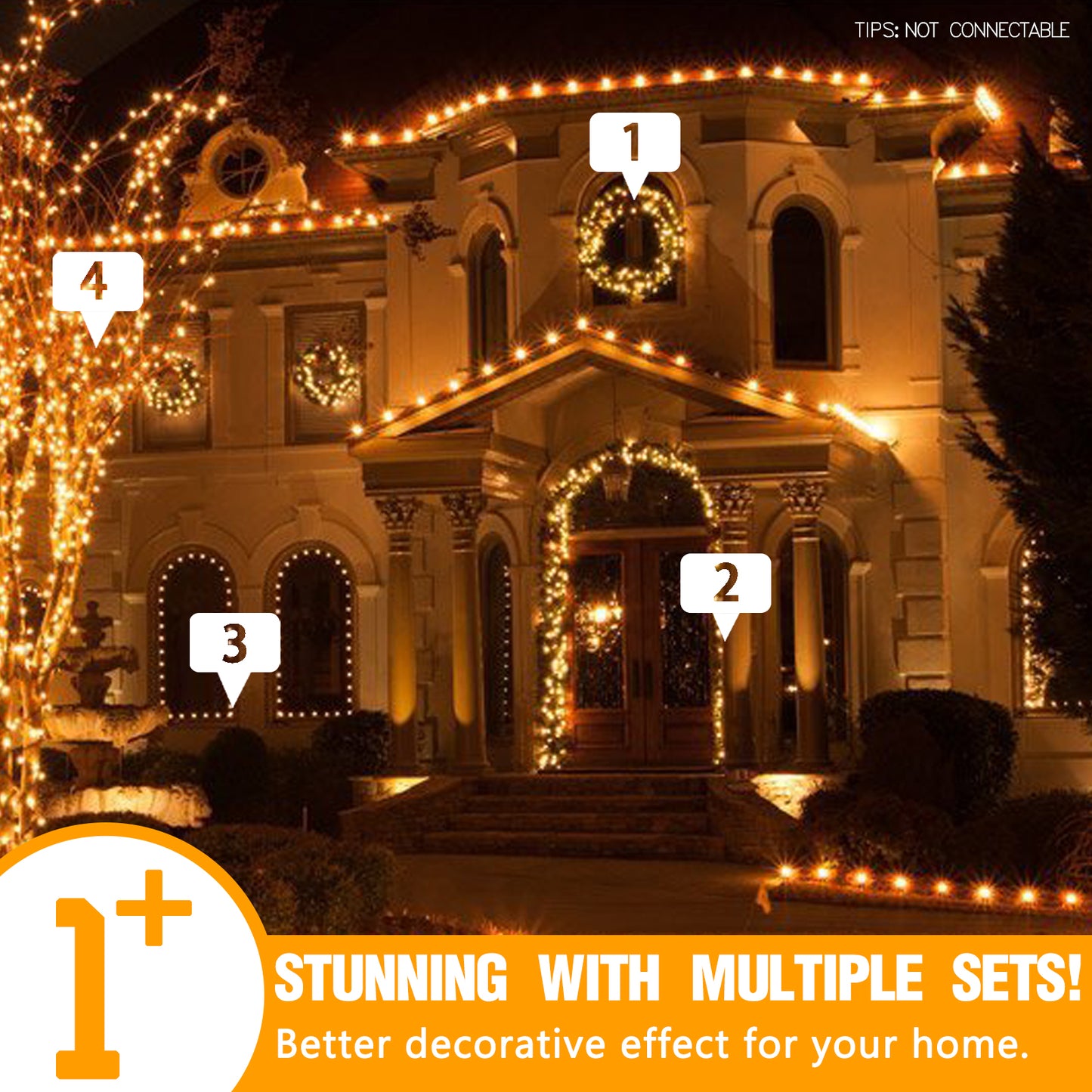 EAMBRITE Christmas Lights Outdoor 82 Ft 200 LT Christmas Lights with Cheerful Music
