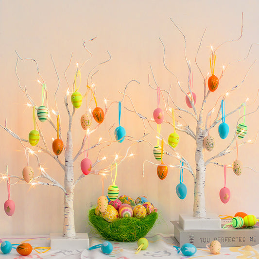 EAMBRITE Easter Decorations Easter Tree with 18x2 pcs Eggs Ornaments