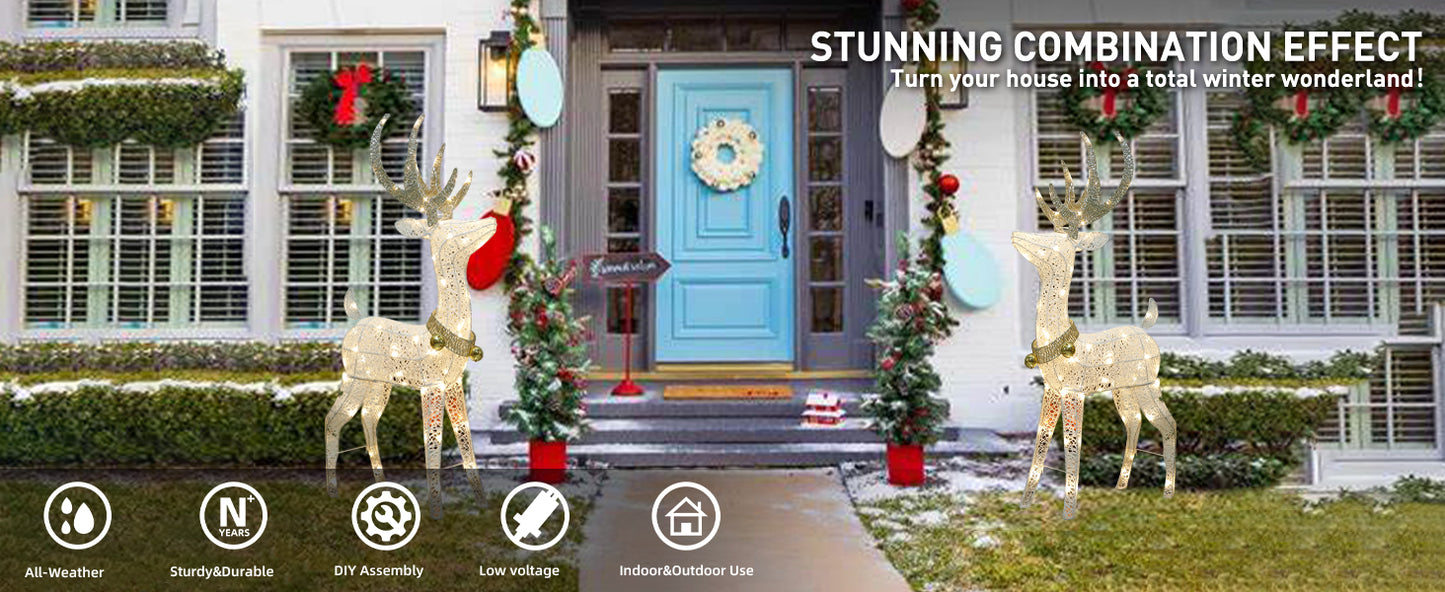 EAMBRITE 48” 70 LT Pre-Lit Christmas Glittering Reindeer