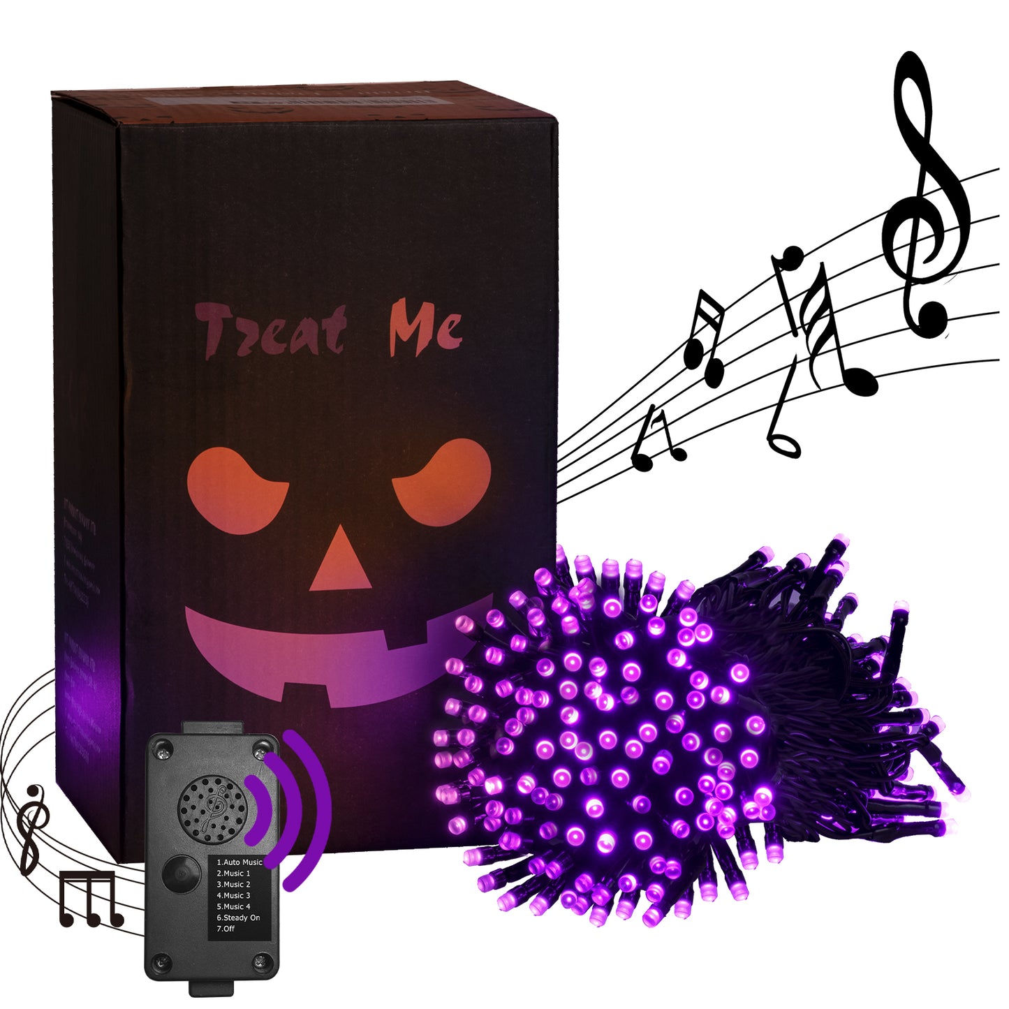 EAMBRITE Halloween Decorations 200 LED Halloween String Lights with Spooky Music