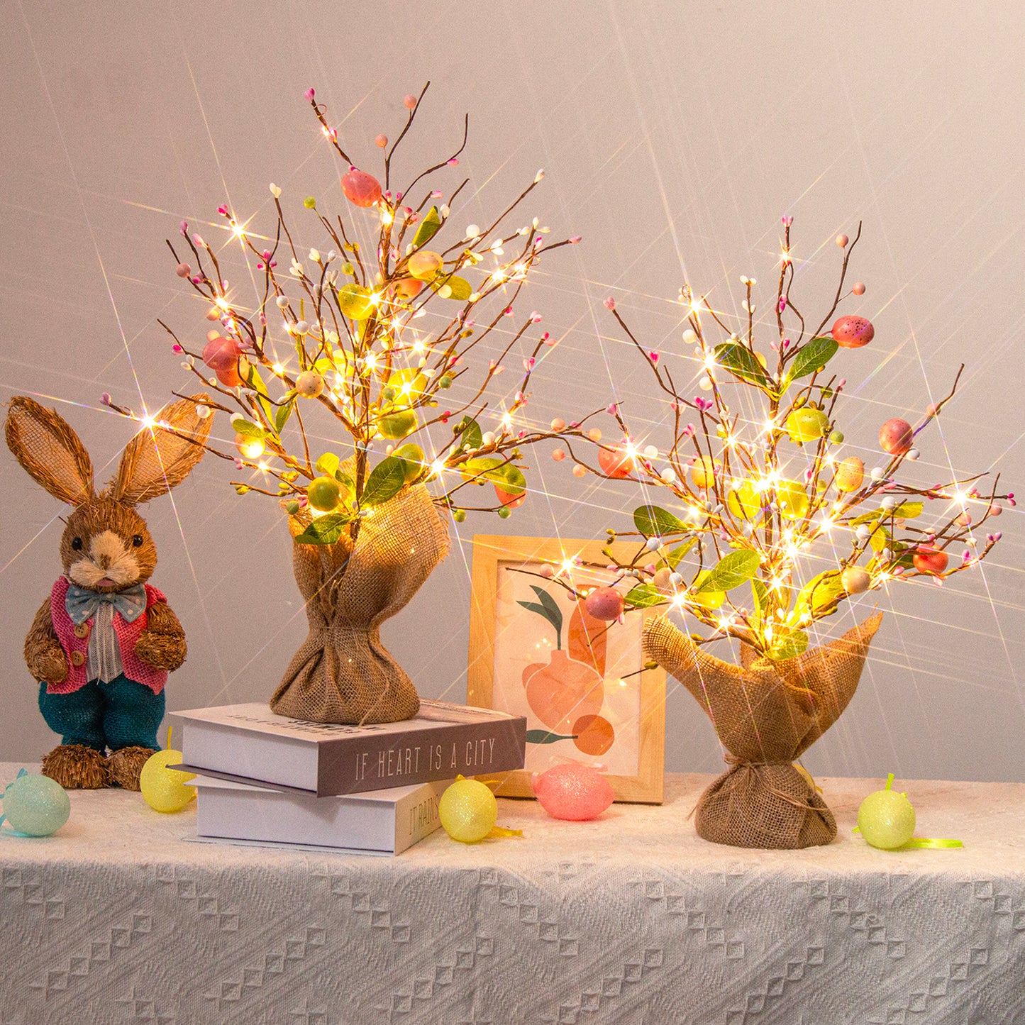 EAMBRITE Easter Decorations Easter Egg Tree with Lights