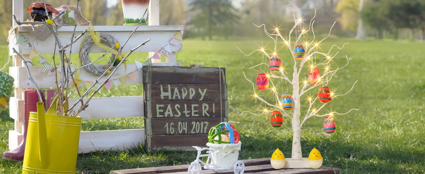 EAMBRITE Easter Tree with 10pcs Eggs Ornaments