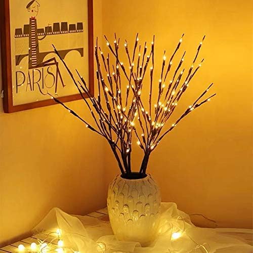 EAMBRITE 3PK Brown Lighted Twig Branches Pathway Light