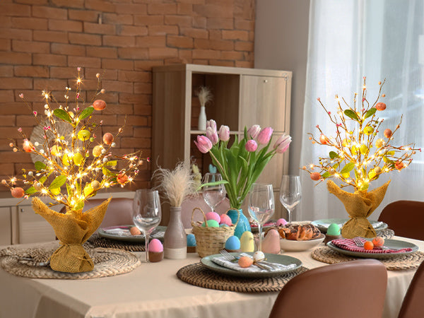 EAMBRITE Easter Decorations Easter Egg Tree with Lights