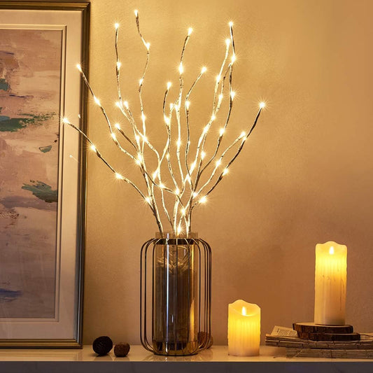 EAMBRITE Pre Lit White Birch Twig Branch Lights