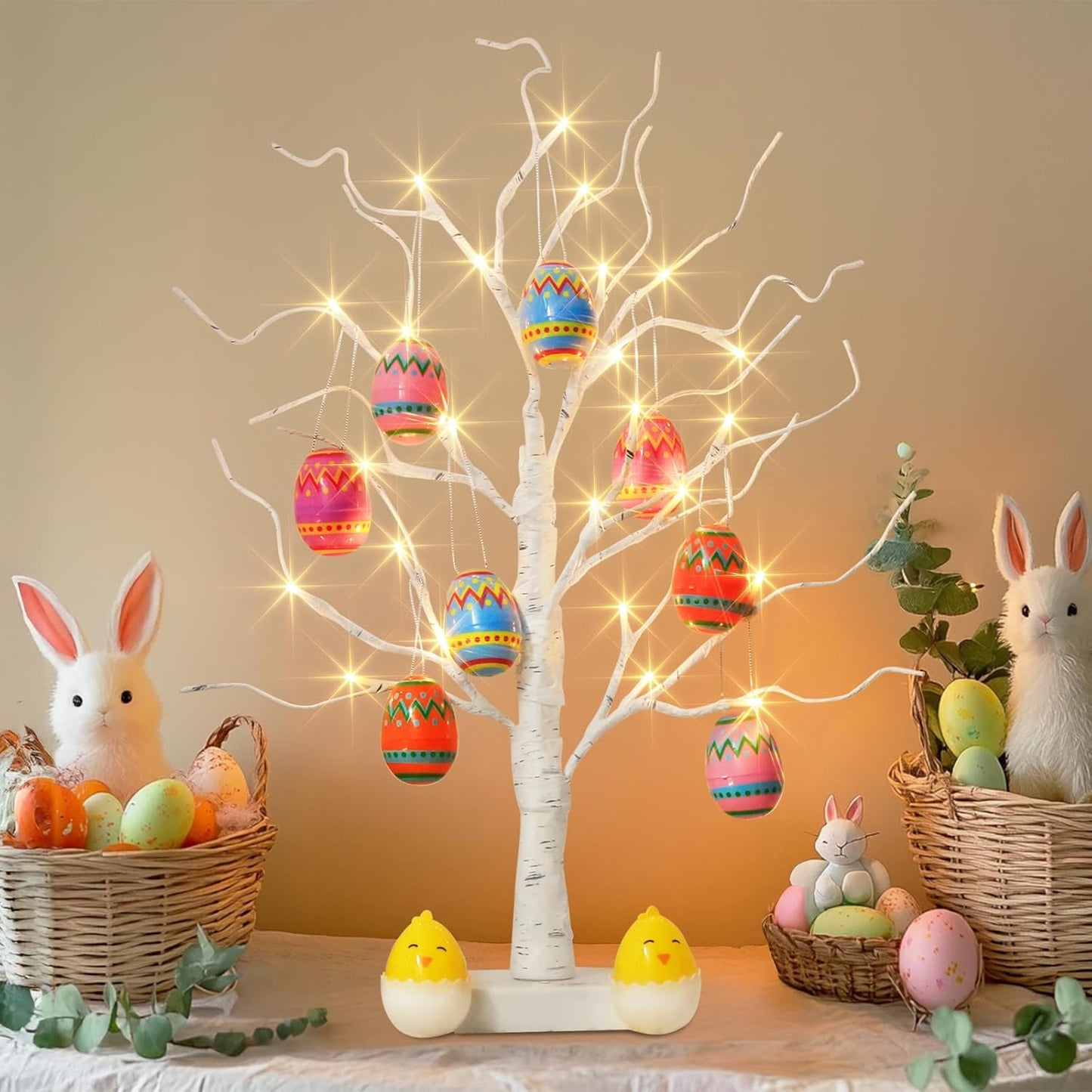 EAMBRITE Easter Tree with 10pcs Eggs Ornaments